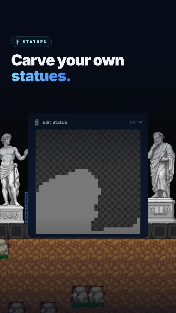 Carve your own statues: Neotopia gameplay